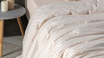 Комплект постельного белья без простыни Organic Cotton (Органик Коттон) Персиковая клетка
